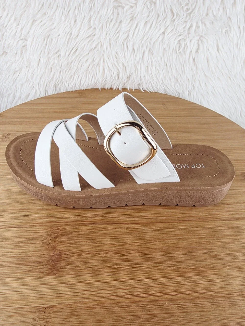 WOMEN'S SLIP ON SANDALS ( OTTO -22 WHITE) - Picture 2 of 9